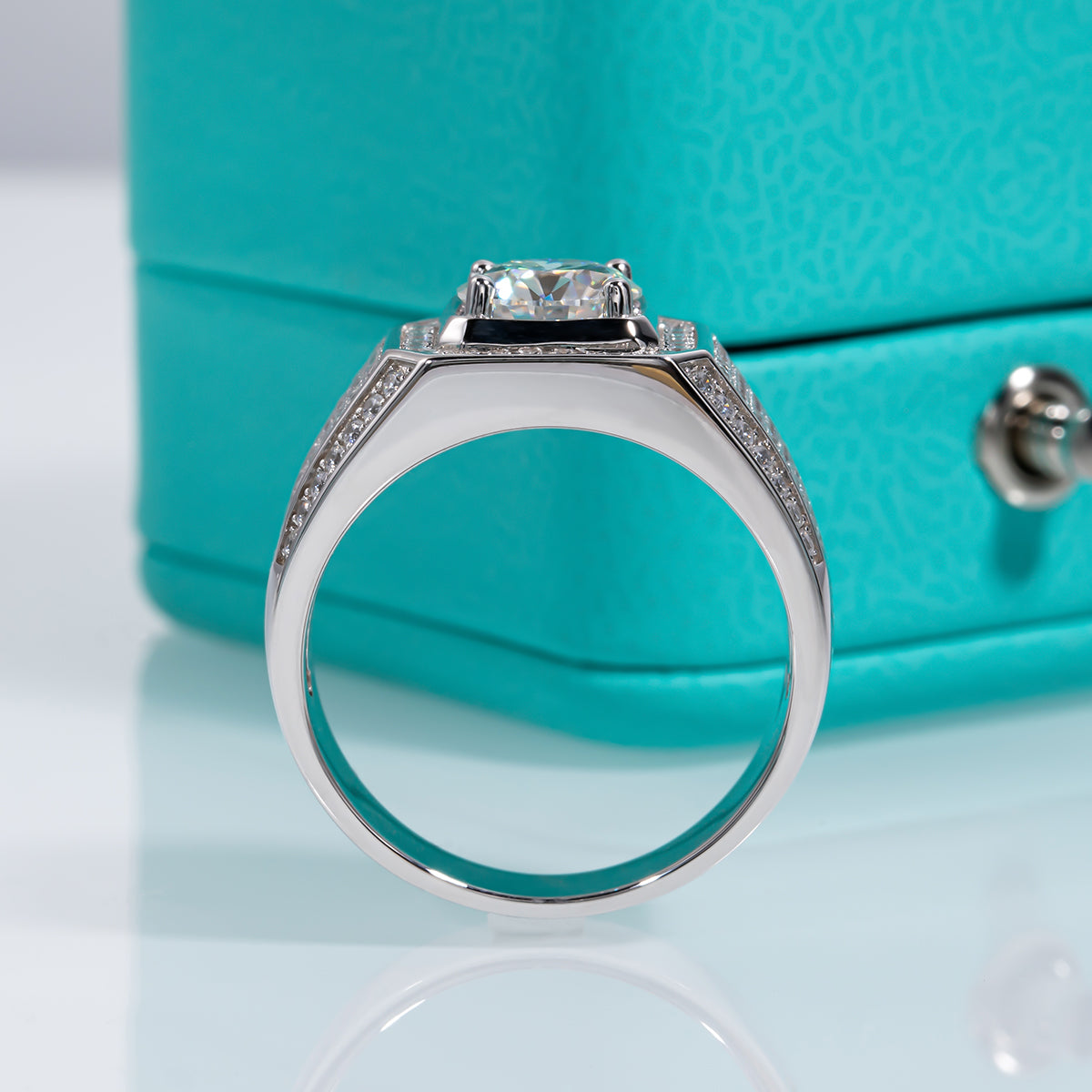 1.0/2.0/3.0CTTW 18K White Gold Plated Men's Rings