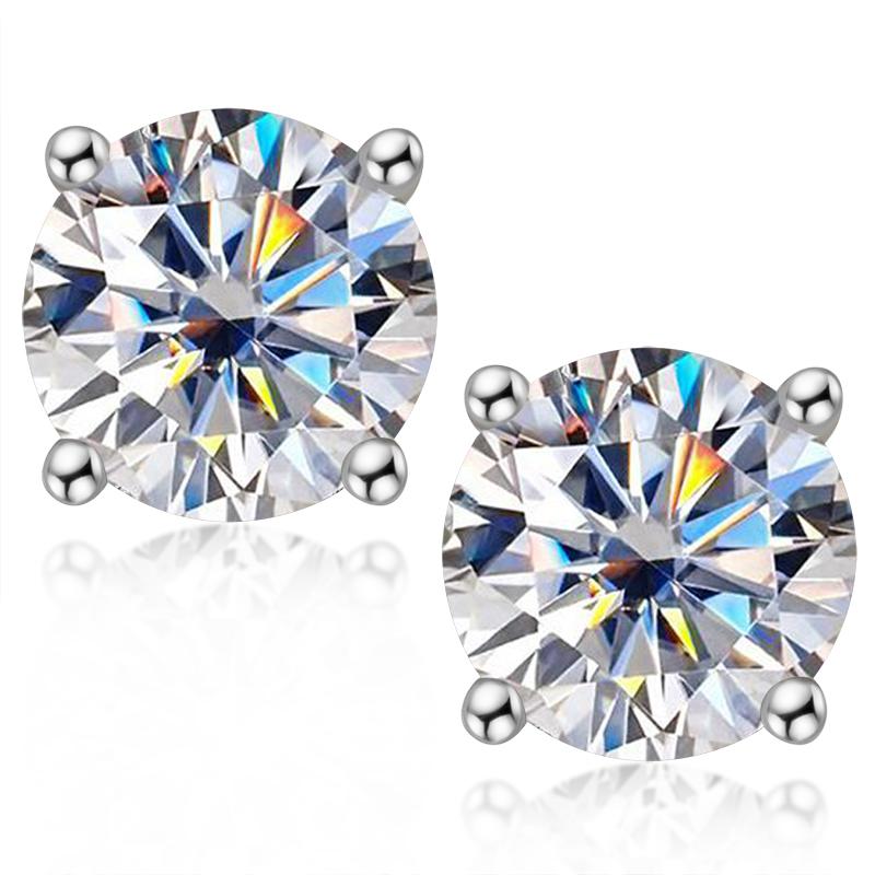 Round Moissanite Diamond Classic Stud Earrings