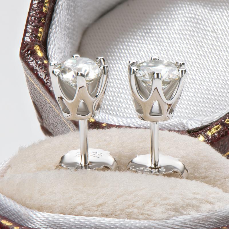 Round Cut Moissanite Diamond Classic Stud Earrings