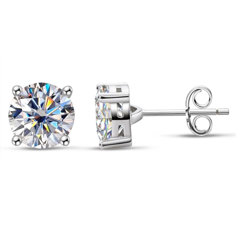Round Moissanite Diamond Classic Stud Earrings
