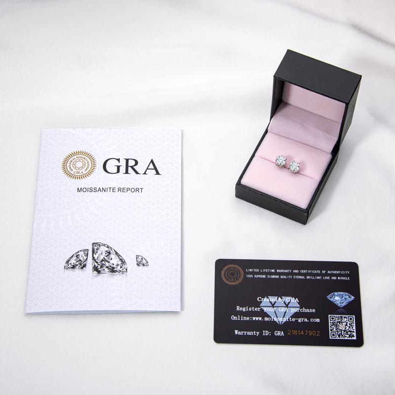 Yowting Round Cut Moissanite Diamond Classic Stud Earrings