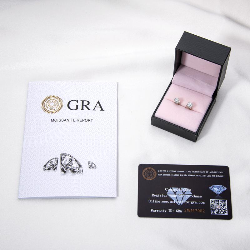 Round Cut Moissanite Diamond Classic Stud Earrings