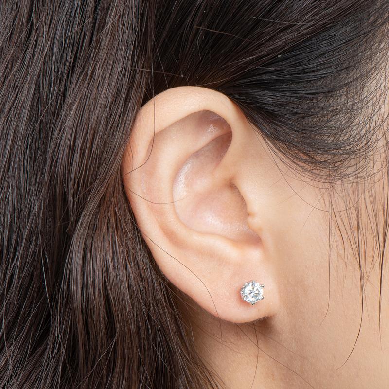 Round Cut Moissanite Diamond Classic Stud Earrings