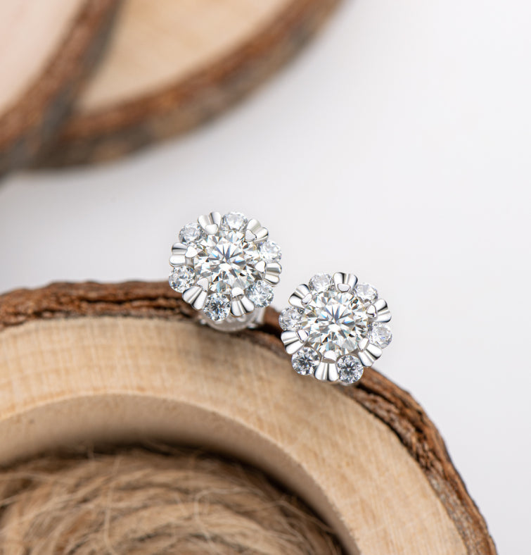 D Color Moissanite Earrings 925 Sterling Silver Stud Earrings