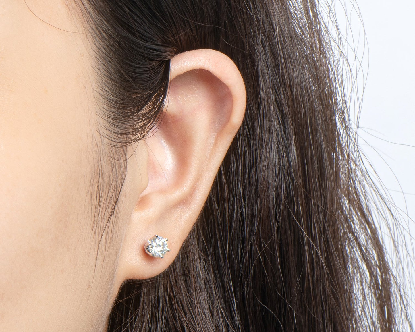 Round Cut Moissanite Diamond Classic Stud Earrings