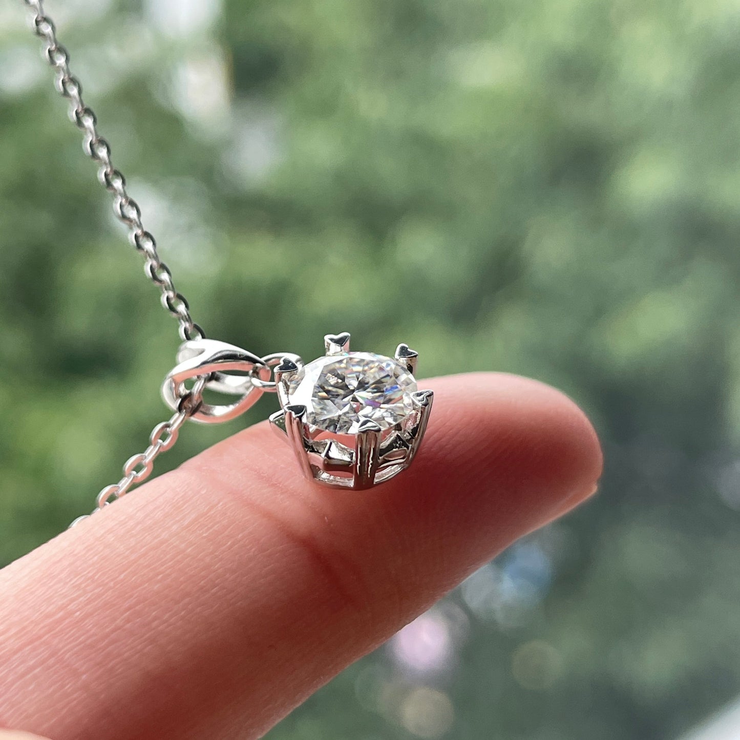 1.0CT D Color  Moissanite Necklace 18K Gold Plated  Pendant Necklace