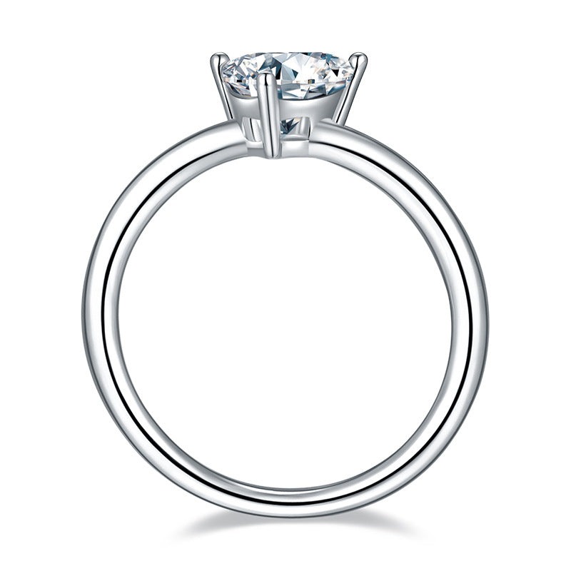 1.0CT 6.5mm Moissanite Solitaire Engagement Ring