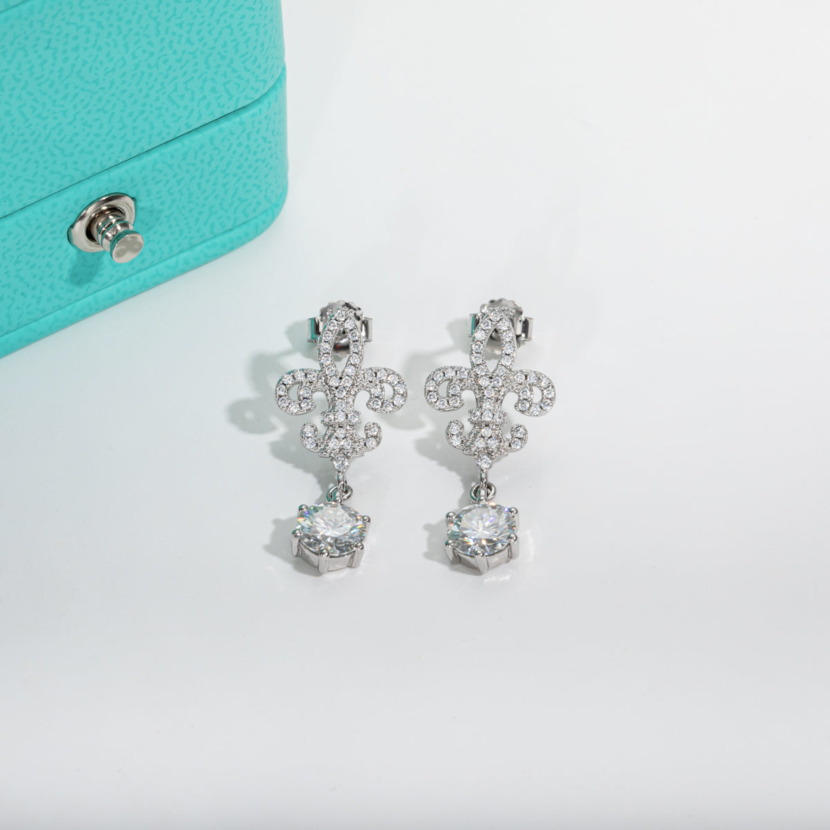 2.0CTTW D Color Moissanite Drop Earrings 925 Sterling Silve Hook Earrings