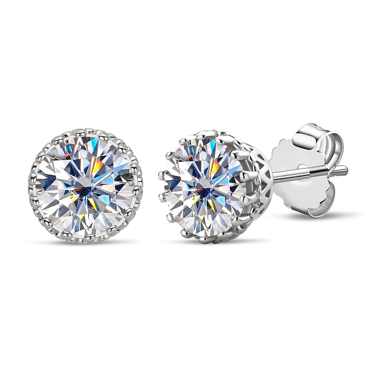 2.0CTTW D Color Moissanite 925 Sterling Silver Earrings