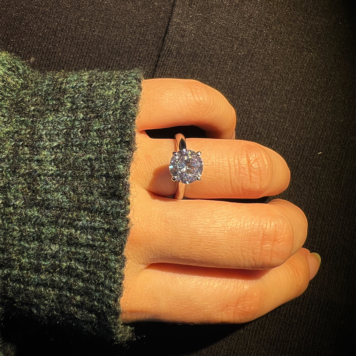 3.0CT Moissanite Solitaire Engagement Anniversary Ring in 925 Silver