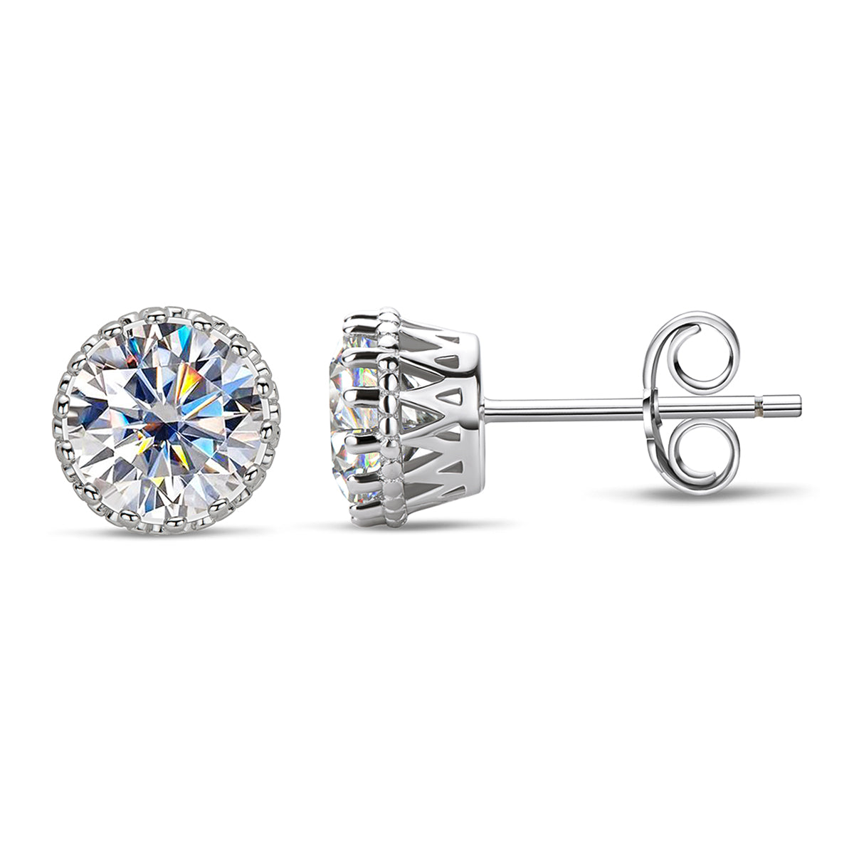 2.0CTTW D Color Moissanite 925 Sterling Silver Earrings