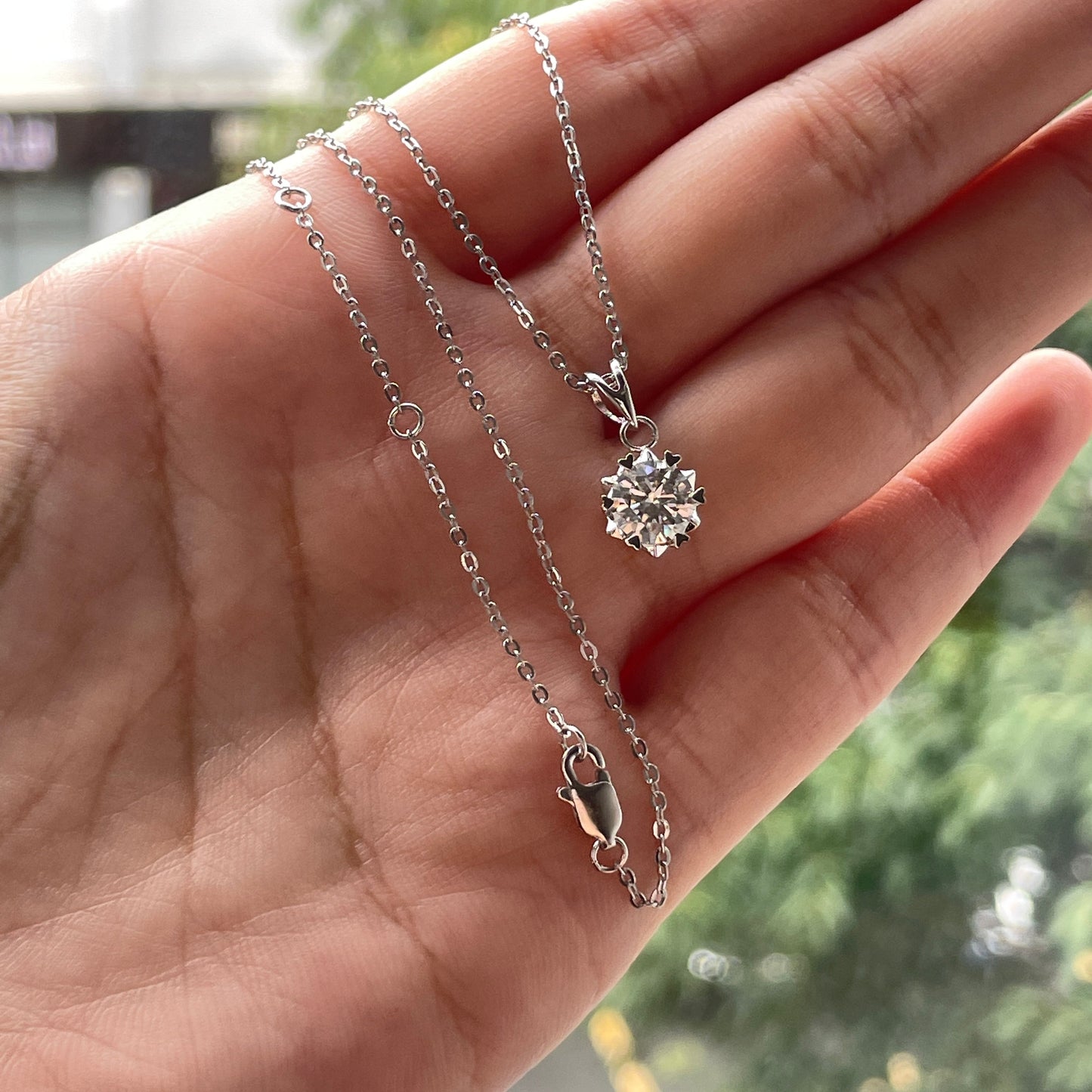 1.0CT D Color  Moissanite Necklace 18K Gold Plated  Pendant Necklace