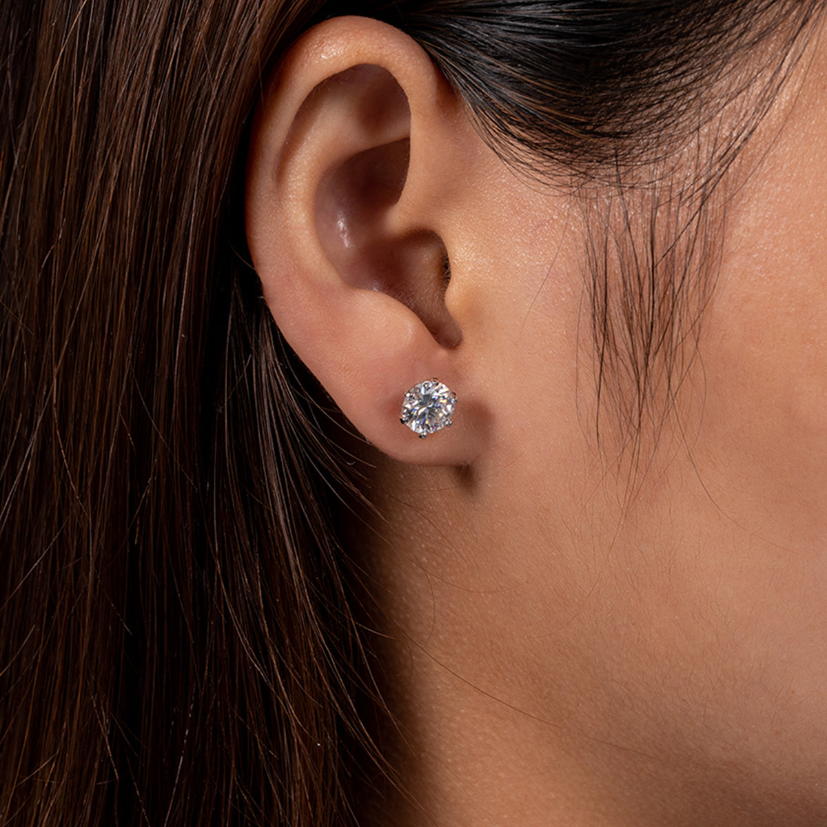 Real 14K Solid Gold  2.0CT D Color Moissanite Earrings