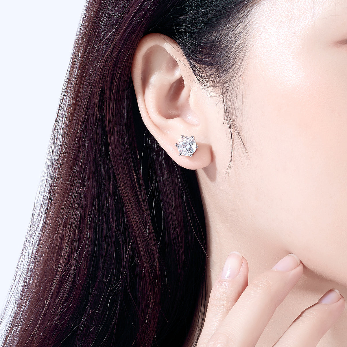 1.0CT/2.0CT/4.0CT D Color Moissanite Earrings 925 Sterling Silver Stud Earrings