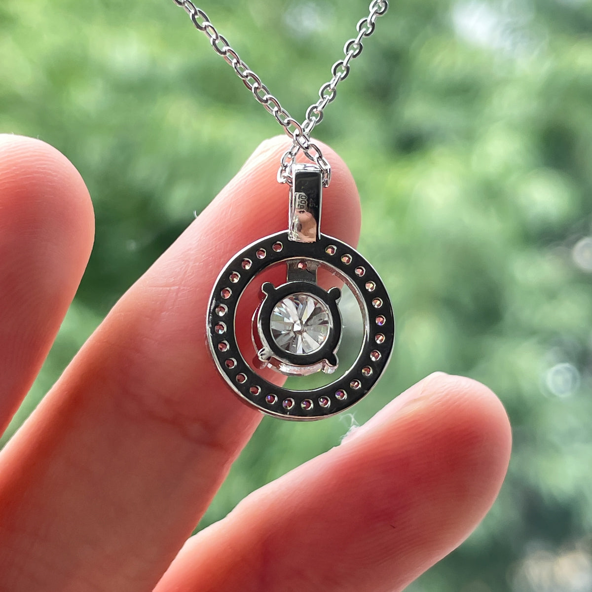 1.0CTTW D Color  Moissanite Necklace 925 Sterling Silver Necklace