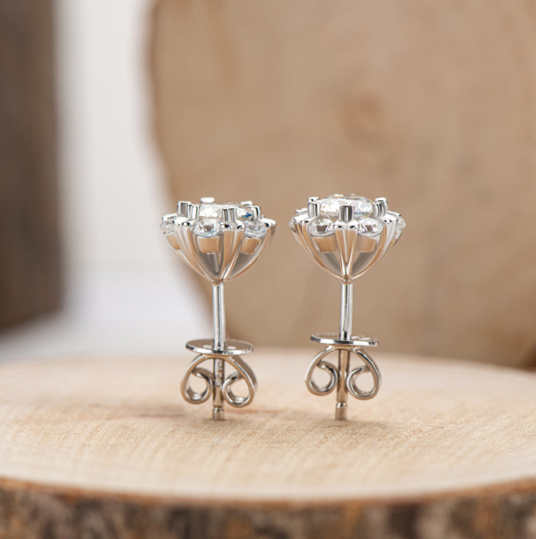 D Color Moissanite Earrings 925 Sterling Silver Stud Earrings