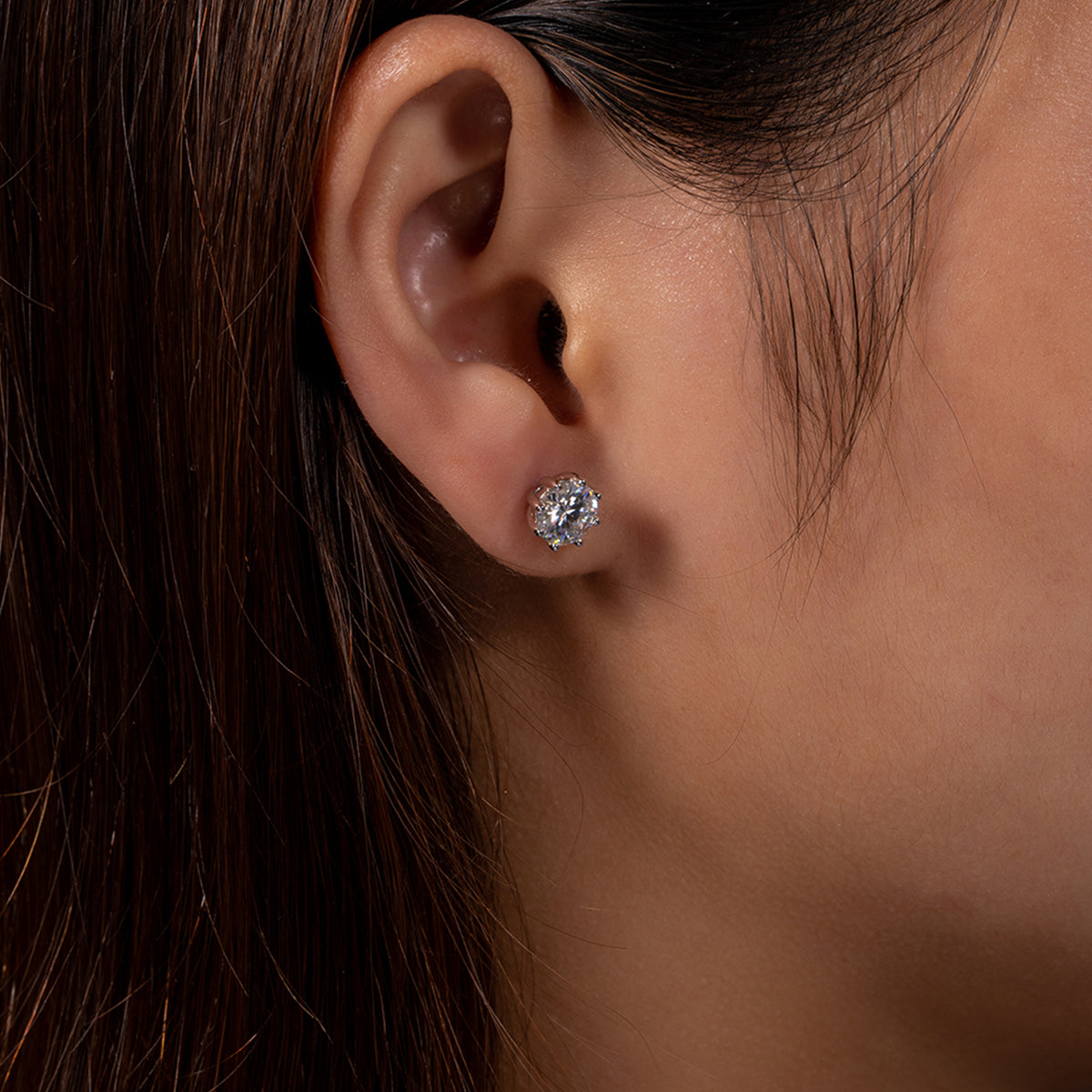 2.0/4.0CTTW D Color VVS1 Moissanite Earrings 925 Sterling Silver 8-Prong Stud Earrings