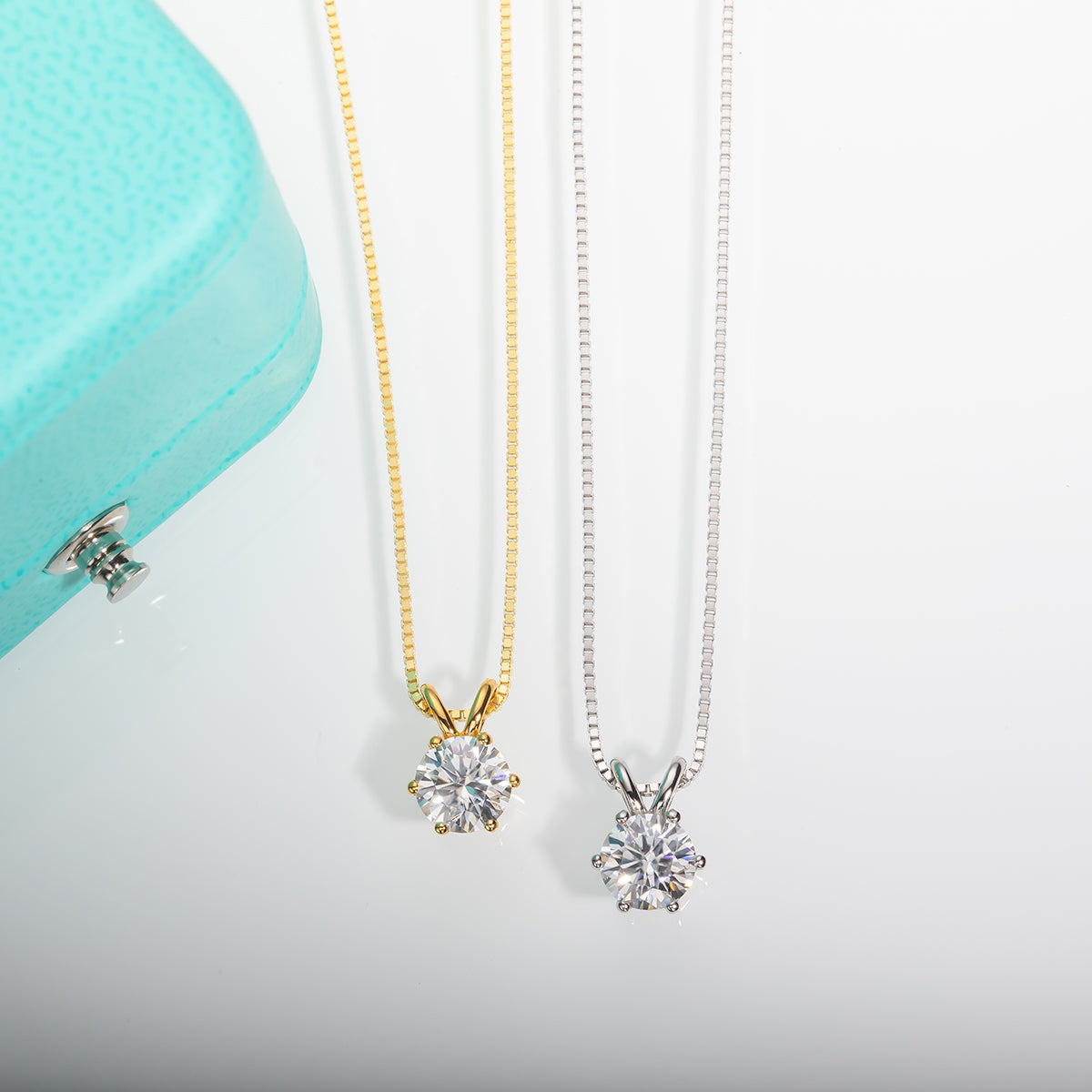 1.0/3.0CTTW D Color  Moissanite 18K Gold Plated  Pendant Necklace