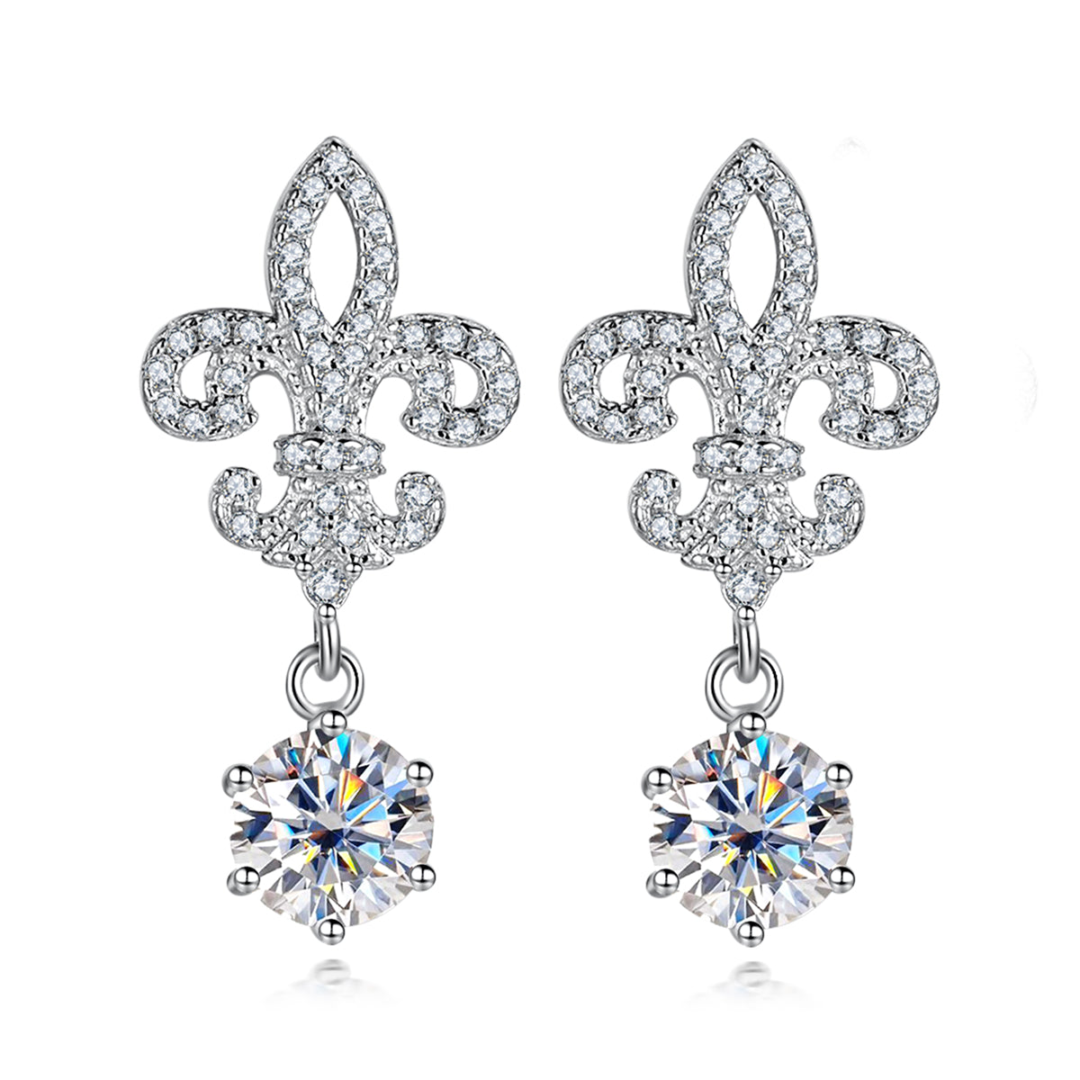 2.0CTTW D Color Moissanite Drop Earrings 925 Sterling Silve Hook Earrings