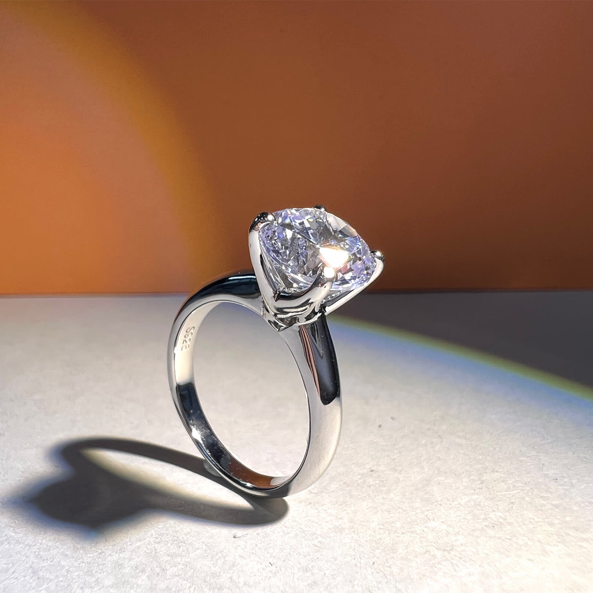 3.0CT Moissanite Solitaire Engagement Anniversary Ring in 925 Silver