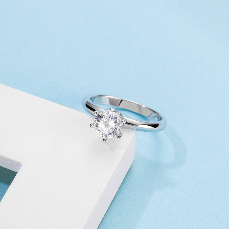 1.0C D Color Moissanite 18K Gold Plated Engagement Rings