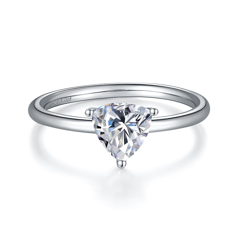 1.0CT 6.5mm Moissanite Solitaire Engagement Ring