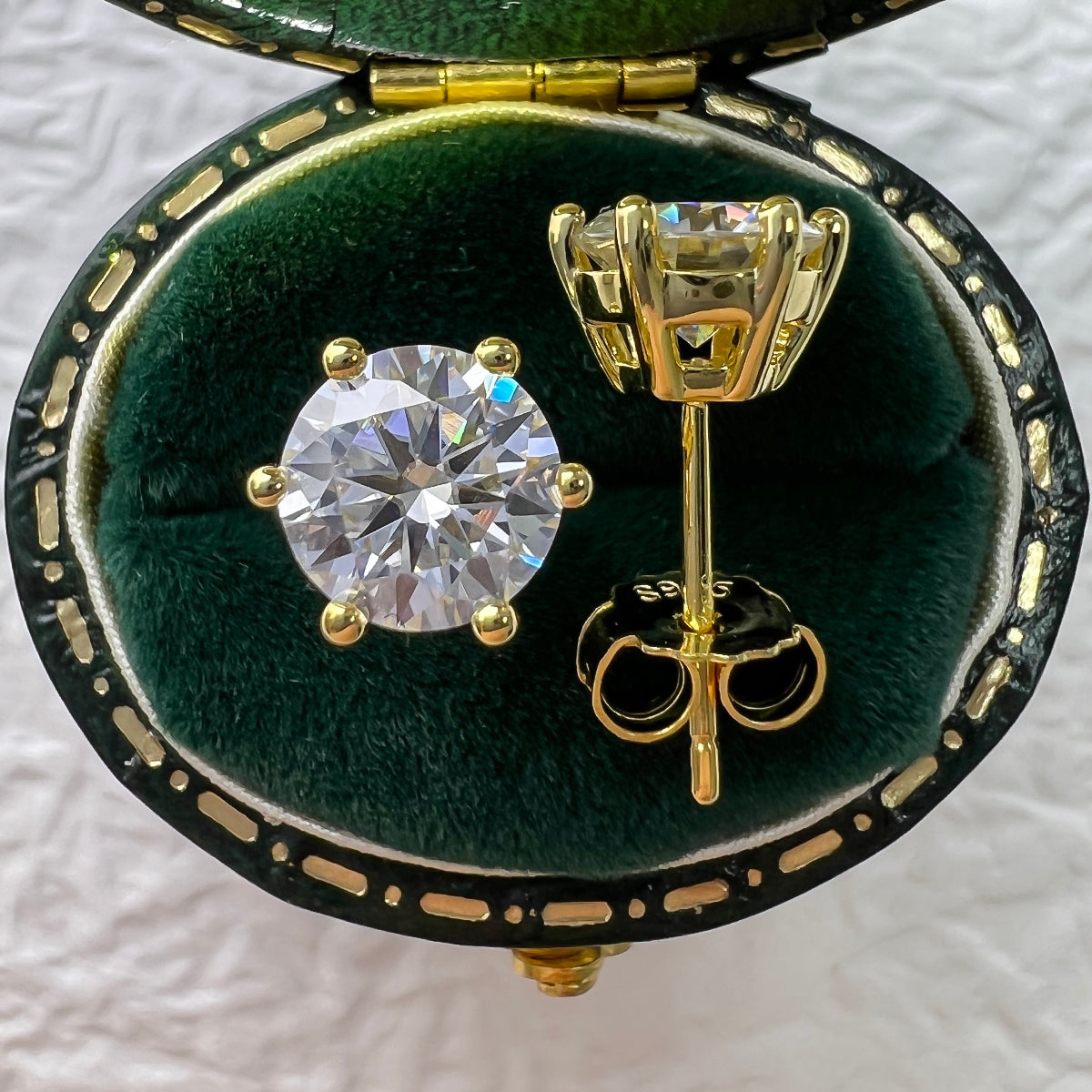 1.0CT/2.0CT/4.0CT D Color Moissanite Earrings 925 Sterling Silver Stud Earrings