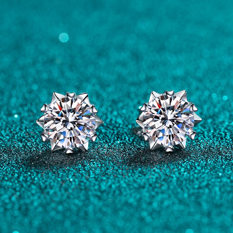 Round Cut Moissanite Diamond Classis Stud Earrings