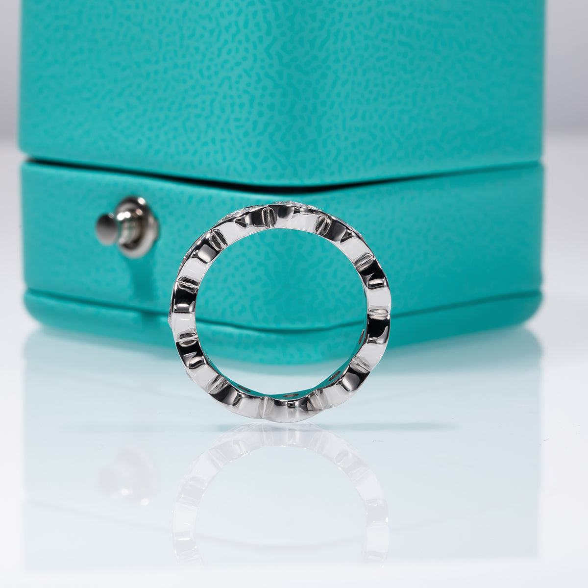 3.5mm VVS1 D Color Moissanite Diamond Eternity Wedding Band Ring 925 Sterling Silver Rings