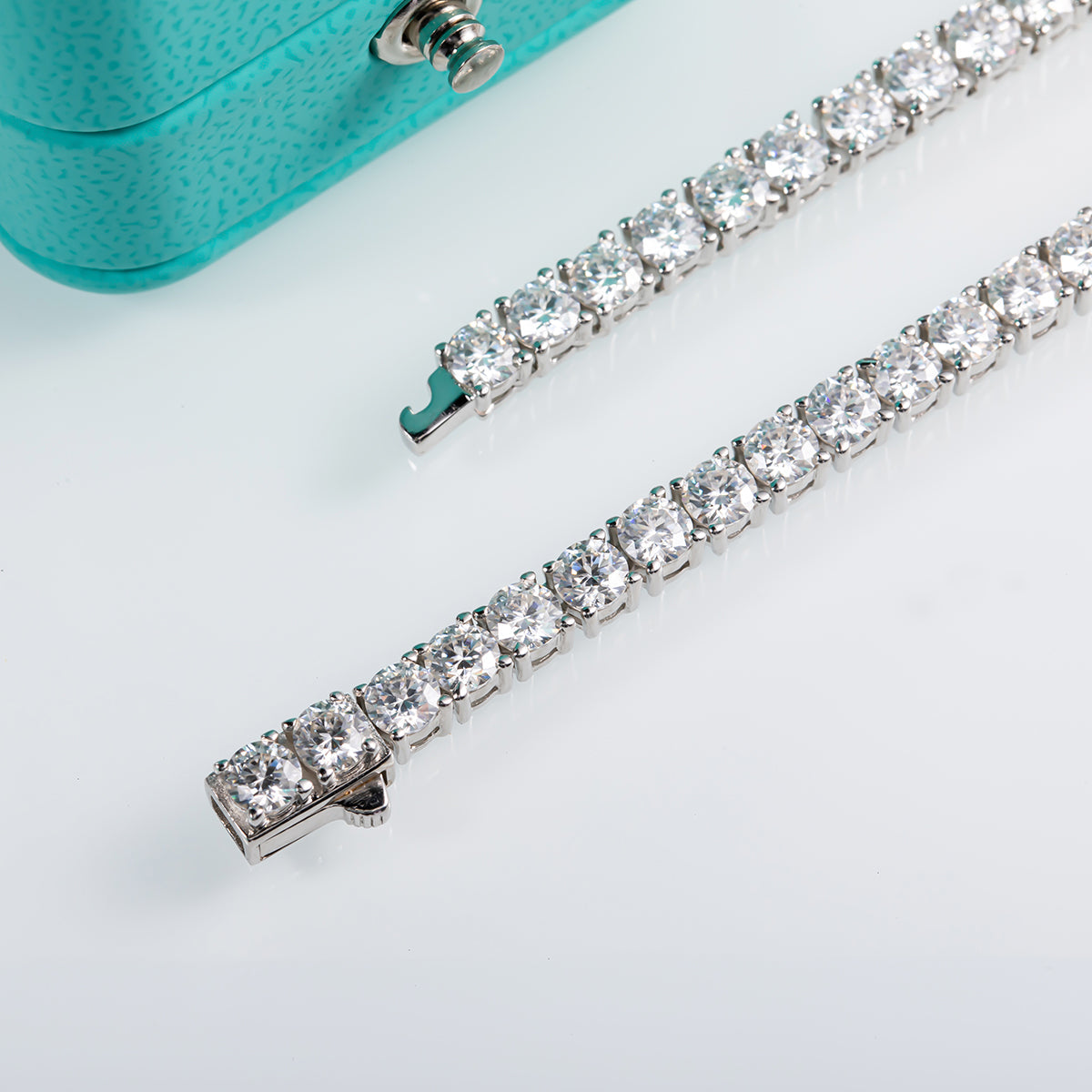 11.7-14.4CTTW D Color Moissanite Tennis Bracelet On Hand 925 Sterling Silver Bracelets