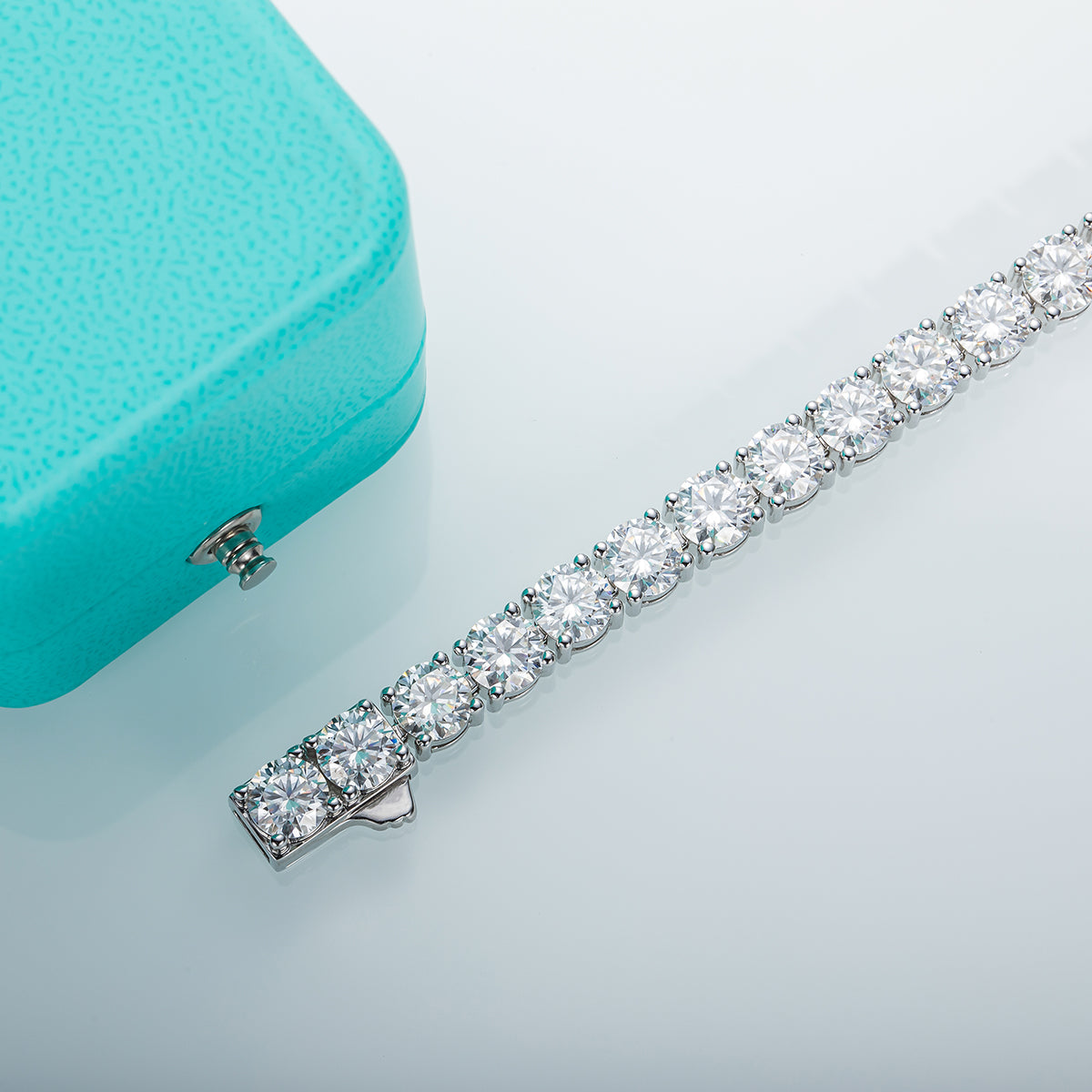 6.5mm 23-29CTTW D Color Moissanite Tennis Bracelet On Hand 925 Sterling Silver  Bracelets