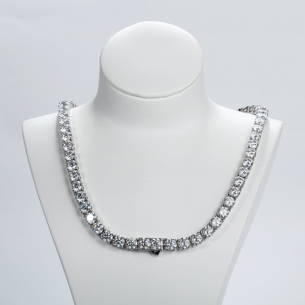 6.5mm 66CTTW D Color Moissanite Tennis Necklace 925 Sterling Silver 18K Gold Plated Neckalces