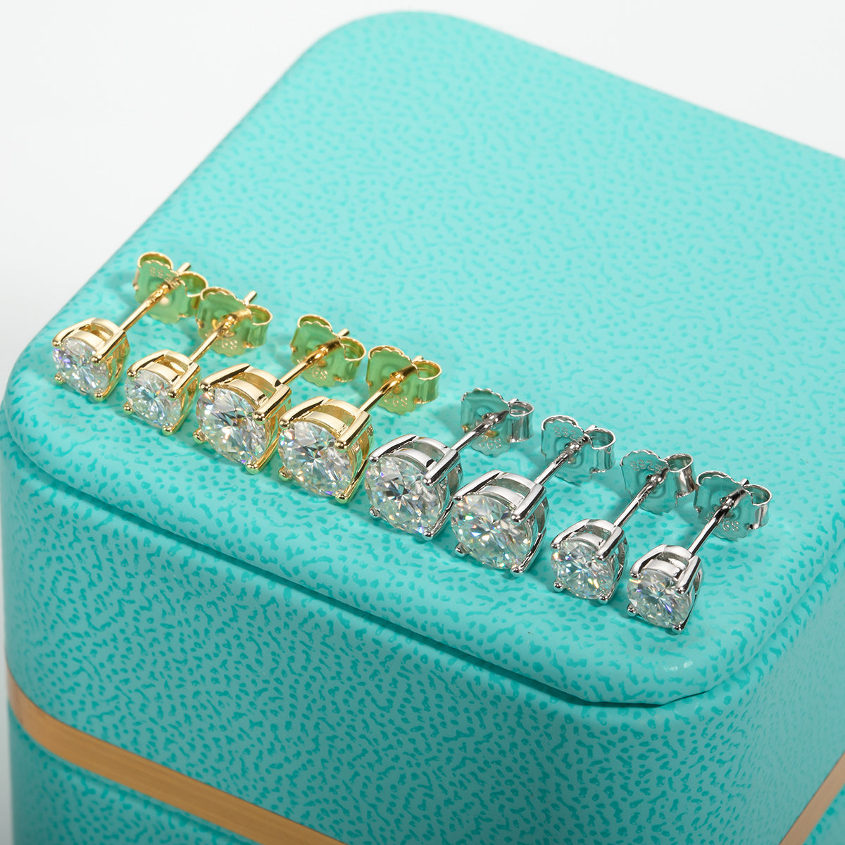 1.0/2.0CTTW D Color Moissanite Earrings 925 Sterling Silver Earrings