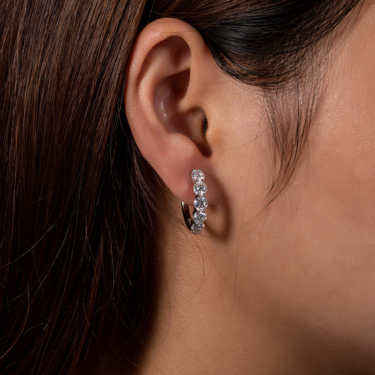 4mm 3.0CTTW D Color Moissanite Earrings Hoop Earrings 925 Silver Earrings