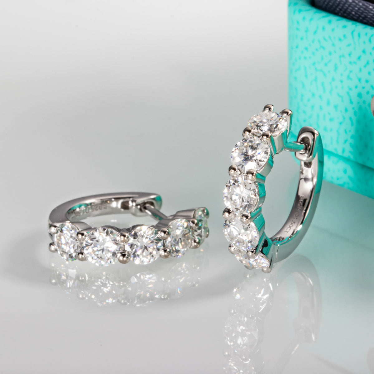 4mm 3.0CTTW D Color Moissanite Earrings Hoop Earrings 925 Silver Earrings