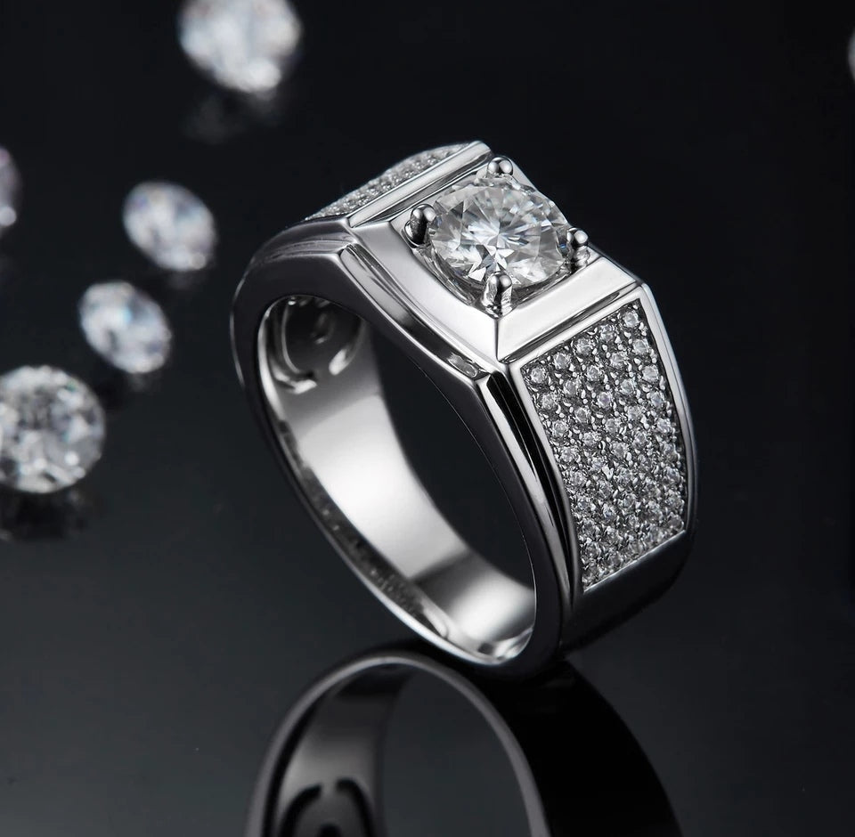 1.0CTTW  Luxury Pavé Inlay Men's Rings