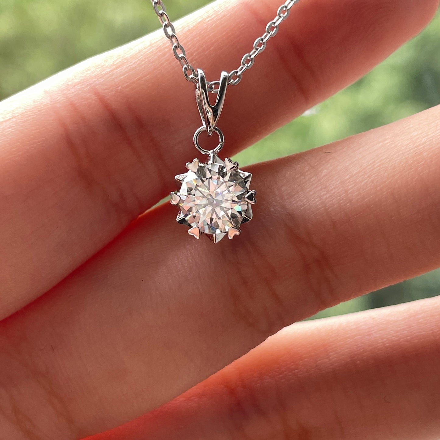 1.0CT D Color  Moissanite Necklace 18K Gold Plated  Pendant Necklace