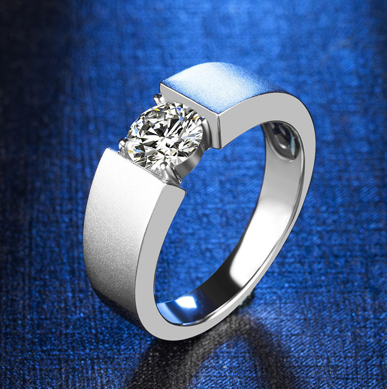 1.0 Carat Moissanite 18K Plated Gold Men's Rings