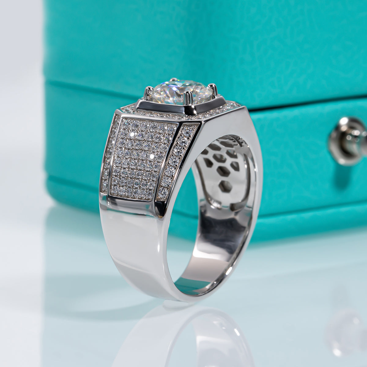 1.0/2.0/3.0CTTW 18K White Gold Plated Men's Rings