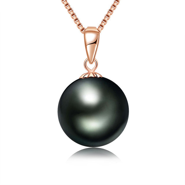 Yowting 18K Gold Natural Black Pearl Necklace