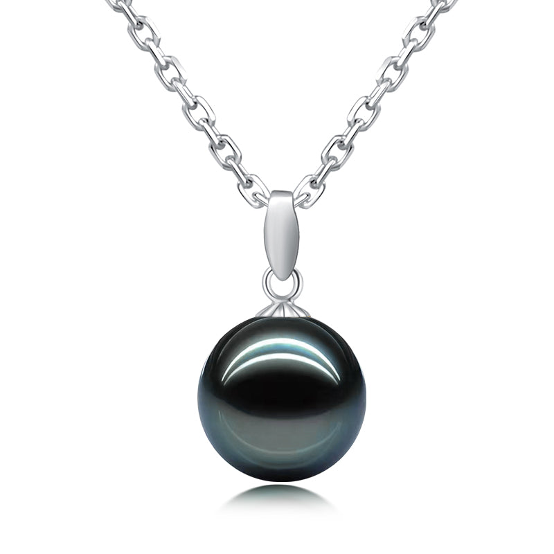 Yowting 18K Gold Natural Black Pearl Necklace
