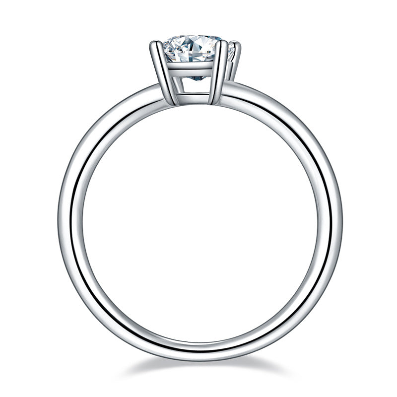 1.0CT Emerald Moissanite 18K Gold Plated Engagement Rings