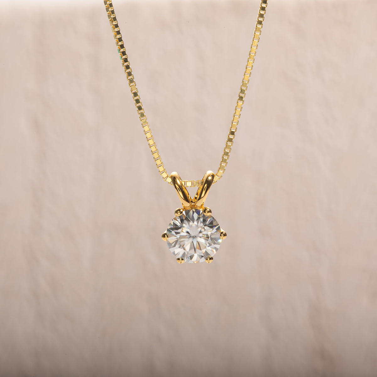 1.0/3.0CTTW D Color  Moissanite 18K Gold Plated  Pendant Necklace