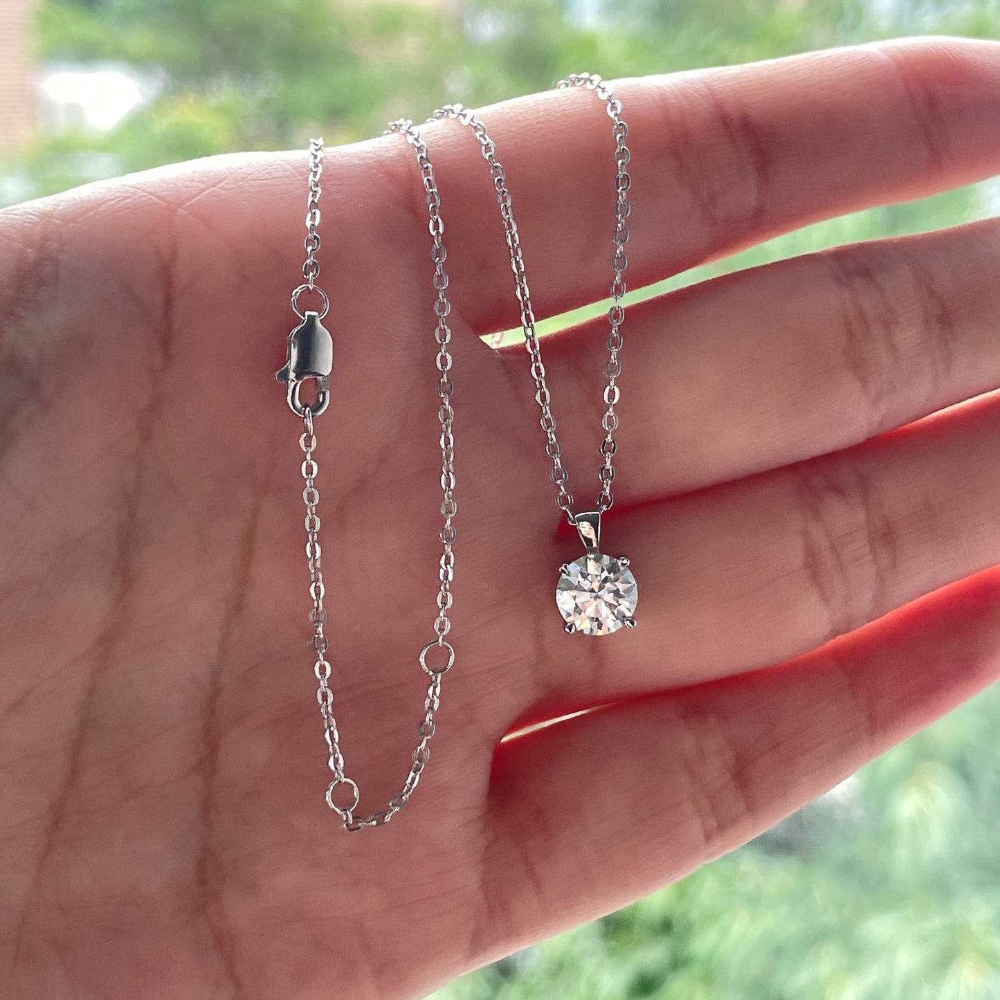 1.0CTTW D Color  Moissanite Necklace 18K Gold Plated  Pendant Necklace