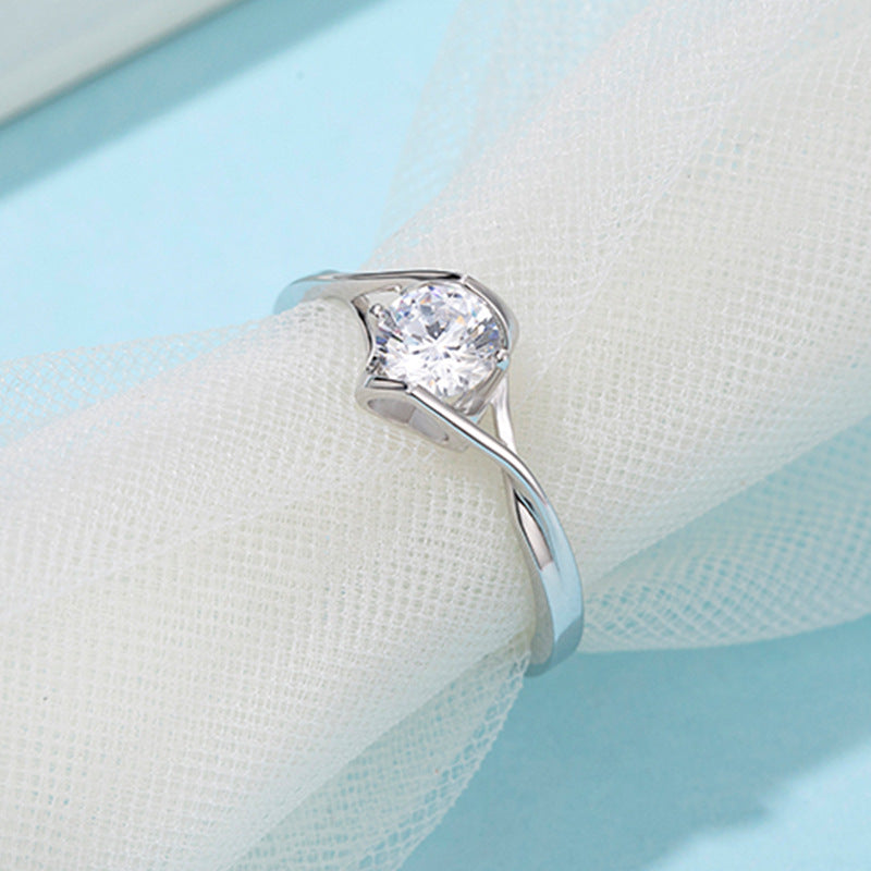0.5CT Moissanite Classic Vine Engagement Solitaire Ring