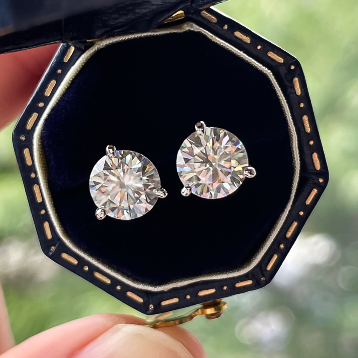 2.0CTTW Moissanite Earrings 18K White Gold Pated 925 Sterling Silver Earrings