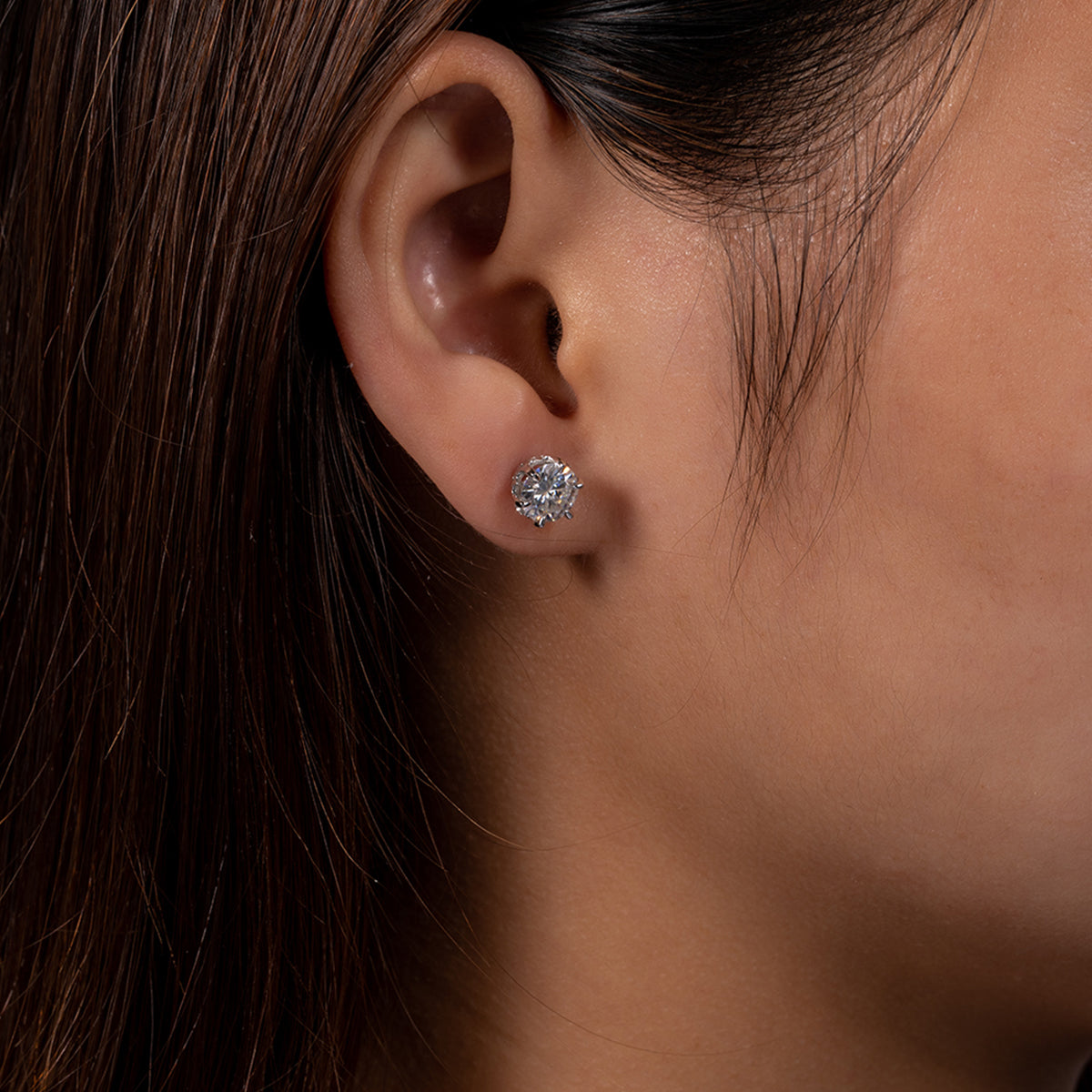 1.0/2.0CTTW D Color Moissanite 925 Sterling Silver Stud Earrings