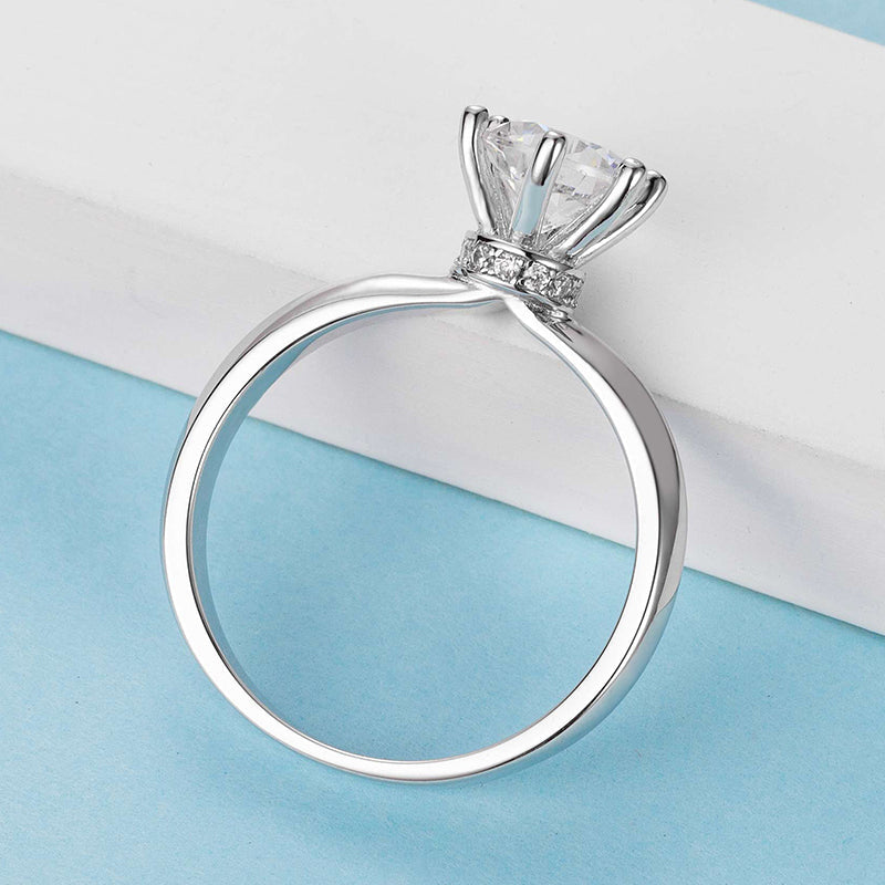 1.0C D Color Moissanite 18K Gold Plated Engagement Rings