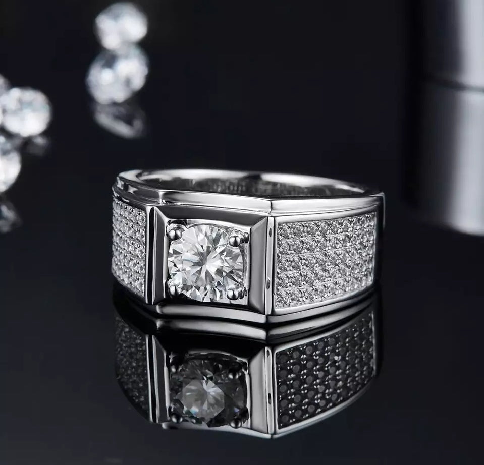 1.0CTTW  Luxury Pavé Inlay Men's Rings