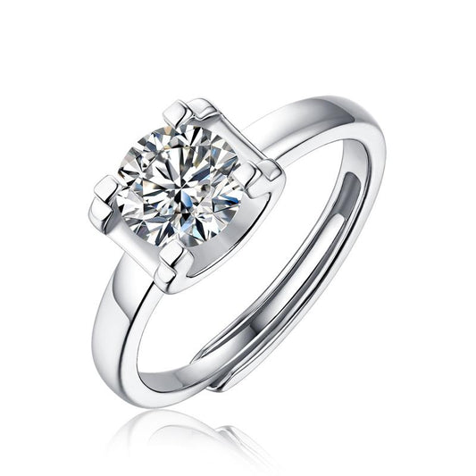 Round Cut Moissanite Engagement Ring Solitaire Ring